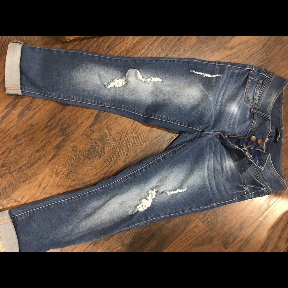 Ripped Jean Capris